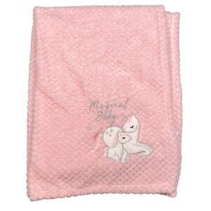 Magical Baby Pink Unicorn Plush Baby Blanket Soft Security Blanket 684‎